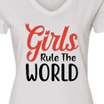 thumbnail image 4 of Inktastic Girls Rule the World Women's V-Neck T-Shirt, 4 of 5