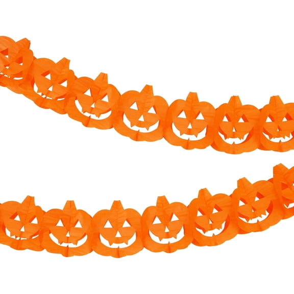 Pumpkin Tissue Garland, Orange, 8', Halloween by Way To Celebrate