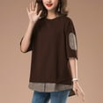 thumbnail image 4 of Oversized T Shirts for Women Crew Neck Short Sleeve Casual Tops Loose Fit Solid Color Soft Basic Blouses Tees (3XL, Coffee), 4 of 6