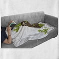 thumbnail image 6 of Funny Sloth Soft Flannel Fleece Throw Blanket, Lazy Animal Hugging a Cactus in Desert Witty Humor Illustration, Cozy Plush for Indoor and Outdoor Use, 60" x 80", Umber Apple Green Beige, by Ambesonne, 6 of 6
