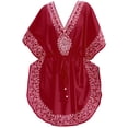thumbnail image 4 of HAPPY BAY Women's Summer Loungewear Solid Casual Relaxed Caftan Knee Length Cover Up Dresses for Women 2X-3X Ruby, Floral, 4 of 4