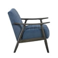 thumbnail image 3 of Tira 32 Inch Accent Chair- Channel Stitched- Blue Velvet- Gray Solid Wood, 3 of 5
