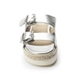 thumbnail image 5 of Jane and the Shoe Jojo Silver Two Buckle Fashion Open Toe Platform Sandals (Silver, 10), 5 of 5