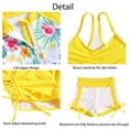 thumbnail image 6 of Lanbubble Girls Swimsuit 3-Piece Zip Long Sleeve Rash Guard Bathing Suits Bikini Boyshort Set Summer Swimwear 11-12 Years, 6 of 9