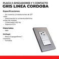 thumbnail image 2 of KIT DE 2 PLACAS Sanelec 2 APAGADORES 1 CONTACTO GRIS Córdoba 4637, 2 of 5