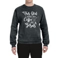 thumbnail image 2 of Wild Bobby This Girl Runs On Coffee And Jesus Inspirational/Christian Unisex Crewneck Graphic Sweatshirt, Heather Black, XX-Large, 2 of 5