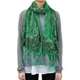 thumbnail image 6 of Western Paisley Floral Long Scarf with Glitter, 6 of 9