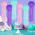thumbnail image 7 of LQQBOX Jelly Fish Paper Lanterns, Pink Purple Green Hanging Lantern for Mermaid Theme Under The Sea Ocean Birthday Party Decorations Set of 6, 7 of 7