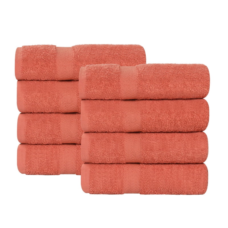 Superior Franklin 8-Piece Cotton Hand Towel Set, Super Soft Quick Dry Fade Resistant Towels, Forest Green