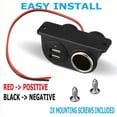 thumbnail image 3 of 2USB Ports Socket 12V 24V Car Charger Built-In Adapter Cars Recessed'' H8X7, 3 of 6