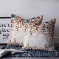 thumbnail image 2 of Pillow Covers 16x16 Set of 2, Orange Eucalyptus Leaves Throw Pillow Covers Decorative Couch Cushion Cover, Botanical Fall Rustic Beige Microfiber Soft Square Pillowcases for Bedroom Living Room Sofa, 2 of 7