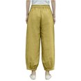 thumbnail image 2 of Women's Casual Relaxed Fit Cotton Linen Blend Wide Leg Pants Versatile And Flattering 9/10th Length Bell Bottom Pants, Size M-2XL, 2 of 3
