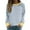 Blue, variant on Oalirro Cute Long Sleeve Tops for Women Striped Print Round Neck Cute Tops for Women Fall and Winter Mint Green Shirt