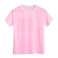 thumbnail image 4 of CAICJ98 Girls Short Sleeve T Shirts Toddler Summer Tops Crewneck T Shirts for Girls Pink,9-10 Years, 4 of 4