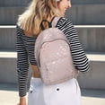 thumbnail image 5 of Bixox Rose Gold Abstract Spots 1 Printing Canvas Backpack Lightweight Casual Travel Backpack School Backpack Fits 15.6 Inch Notebook, 5 of 5