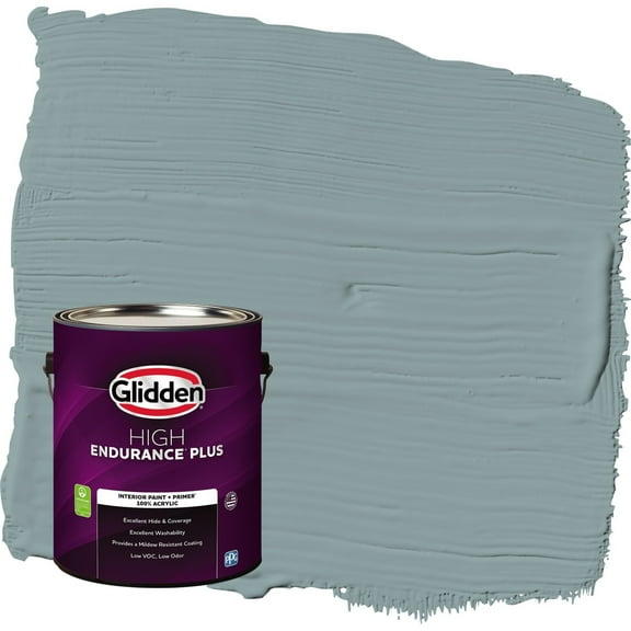 Glidden HEP Aqua Smoke / Blue Semi-Gloss Interior Paint with Primer, 1 Gallon