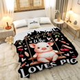 thumbnail image 6 of Just a Girl Who Loves Pig Blanket Gifts for Lovers Girls Women Warm Soft Throw Cozy Blankets for Bed Couch Gift for Birthday Graduation 40"x50" for Kids, 6 of 6