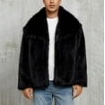 thumbnail image 2 of Xzbqbs Men's Fluffy Long Sleeve Faux Fur Coat Jacket Lapel Outwear Winter Parka Overcoat Fleece Jacket Fashion Winter Warm Coats, 2 of 9