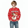 thumbnail image 5 of Jamsmile Toddler Boys Hoodies Christmas Snowman Print Pullover Long Sleeve Crewneck Fall Winter Warm Little Boys Sweatshirts, 5 of 5