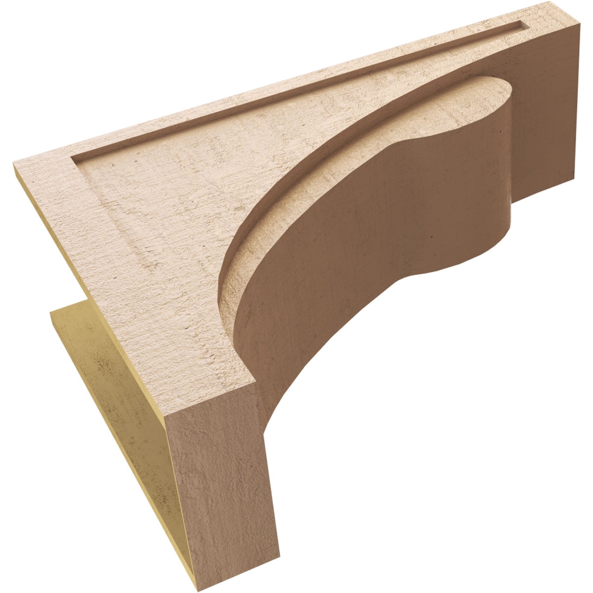 12"W x 36"D x 24"H Classic Viola Rough Cedar Woodgrain TimberThane Corbel, Primed Tan