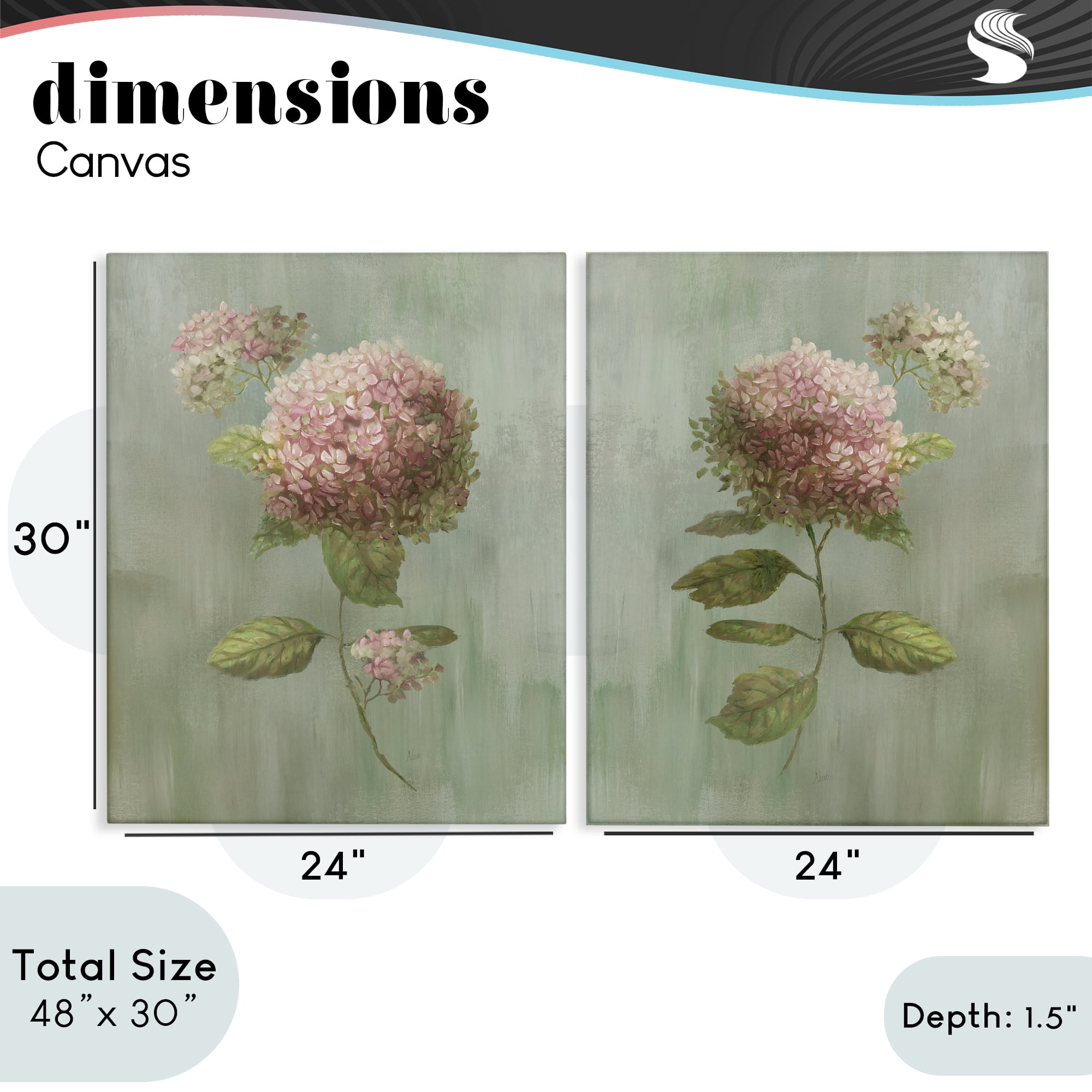 Stupell Industries Aged Pink Hydrangeas 2 Piece Canvas Wall Art Set, design by Nan