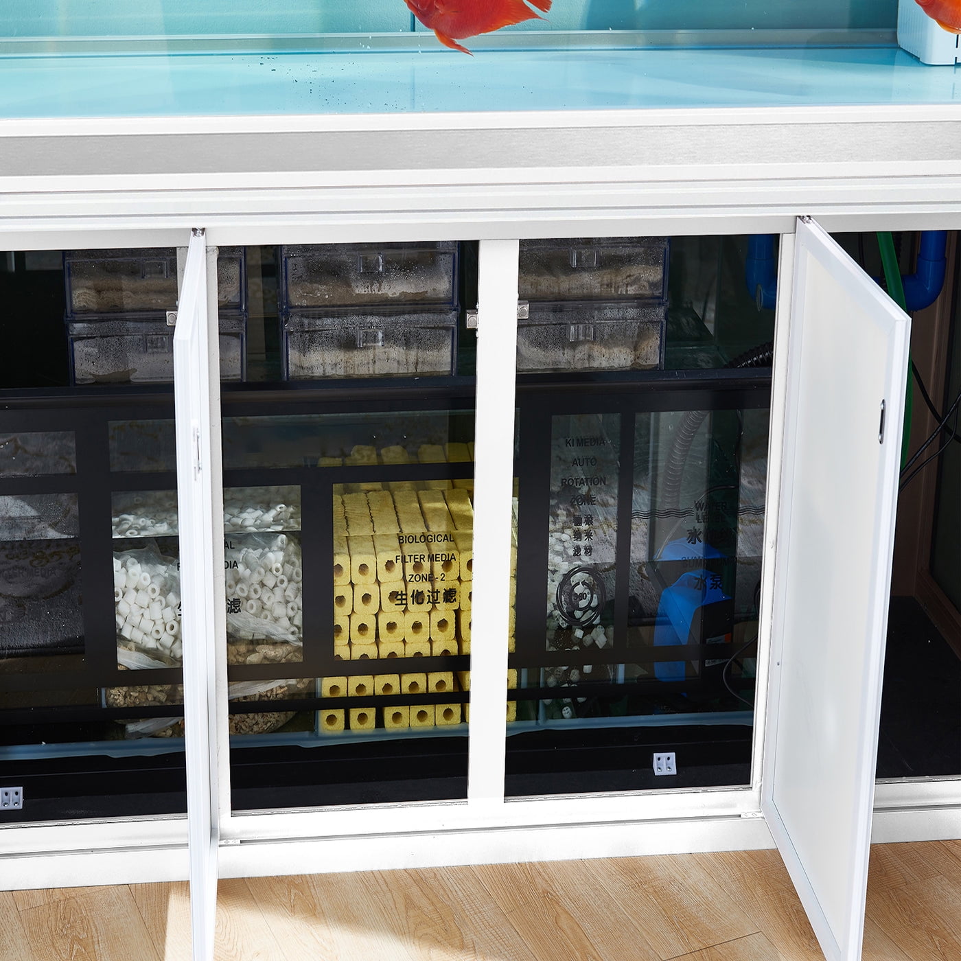 Aqua Dream 145 Gallon Tempered Glass Aquarium with Cabinet, White