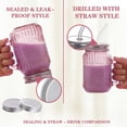 thumbnail image 2 of Mason Jars With Lids And Straws  6 Pack 16 Oz Glass Cups For Cold Beverages Juice Smoothies Iced Coffee Leak-proof Drinking Glasses Sealed & Straw Pink, 2 of 9