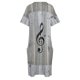 thumbnail image 5 of Vestido holgado con bolsillo, estilo vintage, con notas musicales negras, clave de sol y madera gris. Ropa estética., 5 of 7