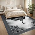 thumbnail image 3 of ODIKA 8'x10' Washable Area Rug Durable, Non-Slip Snake Serpent Retro Aesthetic With Bold Coiled Reptile Motif for Living Room, Under Sectional, Family, 3 of 7