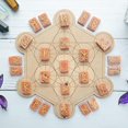thumbnail image 4 of Crocon Peach Moonstone Rectangle Shape Gemstone Runes with Elder Futhark Alphabet Engraved 25 pcs Rune Set Crystal Divination Metaphysical Healing Chakra Reiki Runes Set with a Pouch Size : 20-25mm, 4 of 6