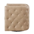 thumbnail image 3 of NPD Furniture Leslie 18" Top Grain Leather Swivel Tufted Chair in Beige, 3 of 10