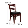 thumbnail image 2 of HERCULES Series Ladder Back Mahogany Wood Restaurant Chair - Black Vinyl Seat, 2 of 9