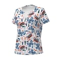 thumbnail image 2 of Naloa Retro Butterfly Print T-Shirts Short Sleeve V Neck Tees for Women Fashion Tops Trendy Lightweight Soft Casual Summer Outfits Clothes, 2 of 5