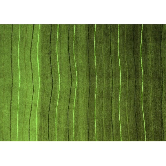 Ahgly Company Machine Washable Indoor Rectangle Abstract Green Modern Area Rugs, 5' x 8'