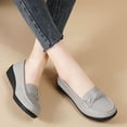 thumbnail image 4 of LOVZFMLL Women's Penny Loafers Classic Slip On Flat Shoes for Business Casual Work Comfortable Round Toe Dress Flats Gray 7, 4 of 9