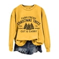 thumbnail image 2 of Lroveb Christmas Sweatshirts for Women Farm Fresh Carry Trees Lettered Tree Print Crew Neck Long Sleeve Top Oversized Crewneck Sweatshirt, 2 of 4
