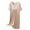 Beige, variant on ZKCCNUK Nightgowns for Women Casual and Fashionable Solid Color Large Round Neck Sleepwear Dress L-2XL