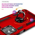 thumbnail image 3 of SaniMore Tri-layer Case for Motorola Moto G (2023), 360° Rotating Holder/Kickstand Rugged PC Back + TPU Bumper Magnetic Car Mount Anti-fingerprint Anti-fall Heavy Duty Protective Case, Red, 3 of 7