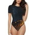 thumbnail image 1 of Fotbe Glowing Snake Dark Forest Body de Mujer con Cuello Redondo y Mangas Cortas, Sin Mangas Ajustado, Suave, Cómodo y Básico-X-Large, 1 of 7