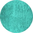 thumbnail image 1 of Ahgly Company Indoor Round Abstract Turquoise Blue Contemporary Area Rugs, 7' Round, 1 of 4