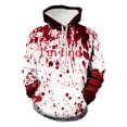 thumbnail image 2 of Sudadera con capucha para hombre de Halloween con estampado 3D de calavera con sangre goteante, sudadera con capucha fina unisex con estampado de letras y festival de terror de moda de otoño, 2 of 4