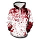 thumbnail image 2 of Sudadera con capucha para hombre de Halloween con estampado 3D de calavera con sangre goteante, sudadera con capucha fina unisex con estampado de letras y festival de terror de moda de otoño, 2 of 5