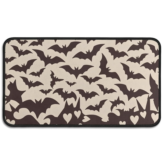 Spider Bat Non-Slip Door Mat - Innovative Design 30x17 Inch Happy Halloween Absorbing Throw Rugs Switch Rug for Entryway Porch Entryway Kitchen