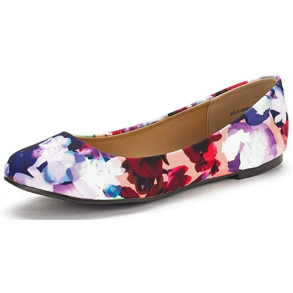 DREAM PAIRS Women's Sole-Simple Ballerina Walking Flats Shoes SOLE-SIMPLE FLORAL Size 10
