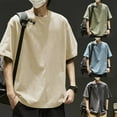 thumbnail image 6 of CENL Men Casual Crew Neck T-shirt Tops Loose Short Sleeve Oversize Hip-Hop Tee Shirt, 6 of 9
