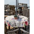 thumbnail image 3 of Outdoor Tablecloth with Umbrella Hole Zipper USA Star Stripes Flag Round Tablecloth 60" Waterproof Outside Table Cloth Red Blue Floral Dogs Patriotic Beige Patio Table Cover Tablecloths for Picnic, 3 of 8