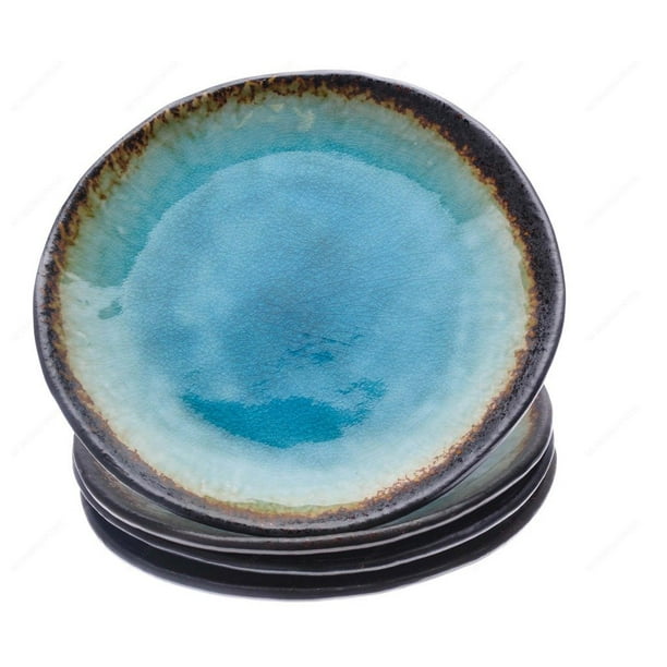 Kotobuki 161746 Turquoise Sky Glazed Large Dinner Plate, 9Ã‚Â½Inch, Set of 4
