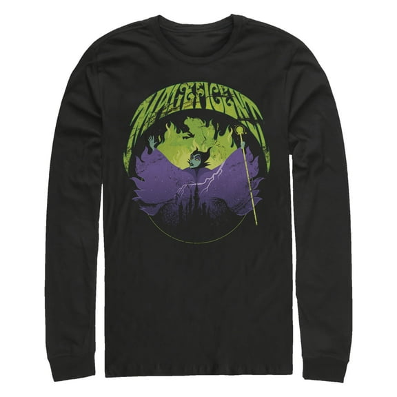 Men's Sleeping Beauty Maleficent Flames Long Sleeve Shirt