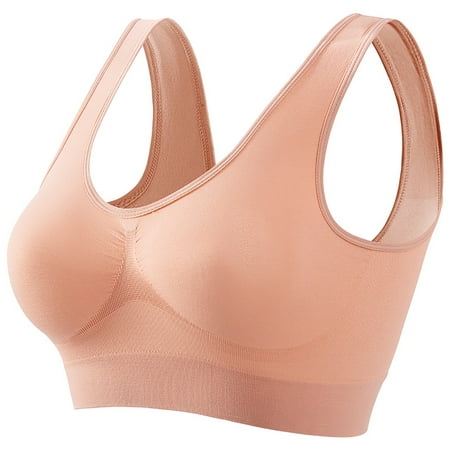 Juslio Minimizer Bras for Women Full Coverage Athletic Lightweight Vest Solid Yoga Bra