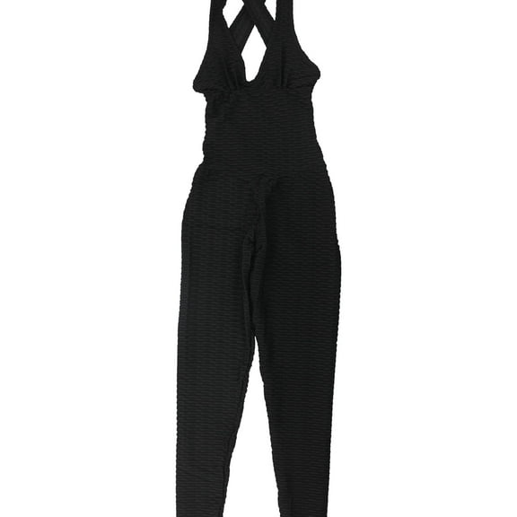 Tags Weekly Womens Textured Jumpsuit, Black, Juniors, Small